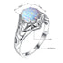 SILVERCHAKRA Vintage Real 925 Silver Rings for Women 2ct Round Opal Ring Artistic filigree Art Deco Fine Jewelry Lady Mom Gifts