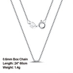 Rinntin 925 Sterling Silver Basic Women's Neck Chain Cable Bamboo Twisted Chain Fashion Side Bead Box Chain Necklace Jewelry