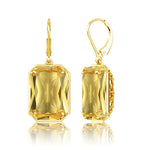 Real 100% 925 Silver Earrings Aquamarine 14K Gold Plated Drop Earrings For Women Fine Jewelry Wedding Gift Handmade