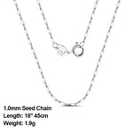 Rinntin 925 Sterling Silver Basic Women's Neck Chain Cable Bamboo Twisted Chain Fashion Side Bead Box Chain Necklace Jewelry