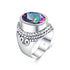 VIXONNA Vintage Bishop Oval Amethyst 925 Sterling Silver Ring (J210)