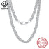 Rinntin Italian 925 Sterling Silver 3.6mm Diamond-Cut Cuban Link Chain Necklace for Women Men Silver Neck Chain Jewelry SC36