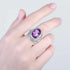 VIXONNA Vintage Bishop Oval Amethyst 925 Sterling Silver Ring (J210)