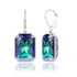Real 100% 925 Silver Earrings Aquamarine 14K Gold Plated Drop Earrings For Women Fine Jewelry Wedding Gift Handmade