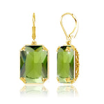 Real 100% 925 Silver Earrings Aquamarine 14K Gold Plated Drop Earrings For Women Fine Jewelry Wedding Gift Handmade