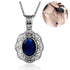 SILVERCHAKRA Big Mystic Topaz Gem Victorian Retro Pendant Necklaces for Women Floral Filigree Handmade 925 Silver Fine Jewelry