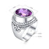 VIXONNA Vintage Bishop Oval Amethyst 925 Sterling Silver Ring (J210)