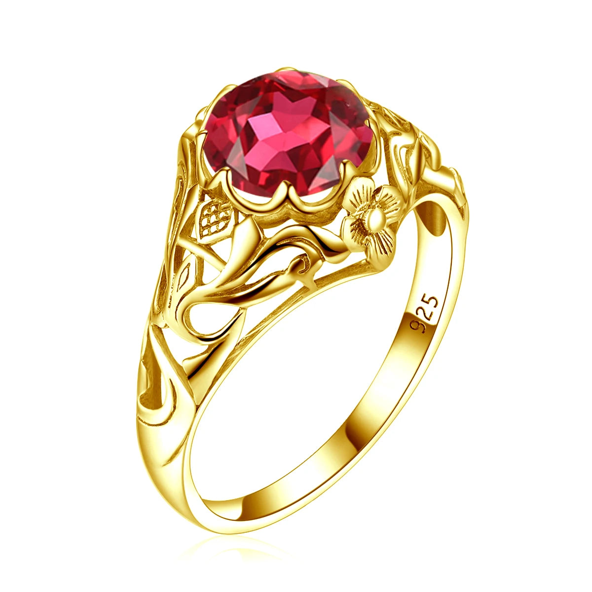 SILVERCHAKRA Vintage Real 925 Silver Rings for Women 2ct Round Opal Ring Artistic filigree Art Deco Fine Jewelry Lady Mom Gifts