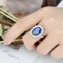 Newshe Vintage Oval Lab-Created Tanzanite Engagement Rings for Women Cocktail Party Wedding Luxury Jewelry