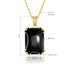 SILVERCHAKRA 585 14k Gold Color Necklaces Black Onyx Gemstones Pendant Necklace For Women 925 Sterling Silver Fine Jewelry