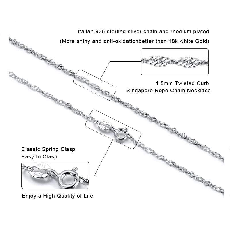 Rinntin 14K Gold 925 Sterling Silver 1.5mm Twisted Singapore Rope Chain Diamond-cut Thin Basic Necklace for Women Jewelry SC02