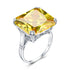 Original 925 Sterling Silver Aquamarine Gemstone Ring For Women Vintage Sparkling Birthstone Square Big Stone Jewelry Handmade