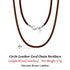 Rinntin Genuine Italian 2mm Brown Leather Cord Chain Necklace for Women Men with 925 Sterling Silver Clasp Trendy Jewelry SC62
