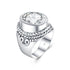 VIXONNA Vintage Bishop Oval Amethyst 925 Sterling Silver Ring (J210)