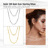 Rinntin 925 Sterling Silver 2.3mm Diamond-Cut Rope Chain Necklace For Women Men Fashion Silver Luxury Necklace Jewelry Gift SC29