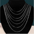 Rinntin 925 Sterling Silver Basic Women's Neck Chain Cable Bamboo Twisted Chain Fashion Side Bead Box Chain Necklace Jewelry