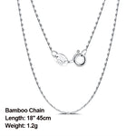 Rinntin 925 Sterling Silver Basic Women's Neck Chain Cable Bamboo Twisted Chain Fashion Side Bead Box Chain Necklace Jewelry