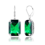 Real 100% 925 Silver Earrings Aquamarine 14K Gold Plated Drop Earrings For Women Fine Jewelry Wedding Gift Handmade