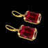 Vintage Ruby Drop Earrings 18K Gold Plated Women Luxury Hanging 925 Sterling Silver Hoop Earrings Engagement Fine Jewelry Gift