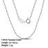 Rinntin 925 Sterling Silver Basic Women's Neck Chain Cable Bamboo Twisted Chain Fashion Side Bead Box Chain Necklace Jewelry