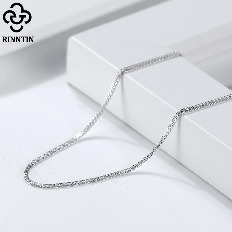 Rinntin 14K Gold 925 Sterling Silver Italian Chopin Chain Necklace for Women Fashion Handmade Basic Neck Chain Jewelry SC53