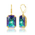 Real 100% 925 Silver Earrings Aquamarine 14K Gold Plated Drop Earrings For Women Fine Jewelry Wedding Gift Handmade