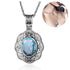 SILVERCHAKRA Big Mystic Topaz Gem Victorian Retro Pendant Necklaces for Women Floral Filigree Handmade 925 Silver Fine Jewelry