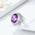 VIXONNA Vintage Bishop Oval Amethyst 925 Sterling Silver Ring (J210)