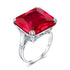 Original 925 Sterling Silver Aquamarine Gemstone Ring For Women Vintage Sparkling Birthstone Square Big Stone Jewelry Handmade