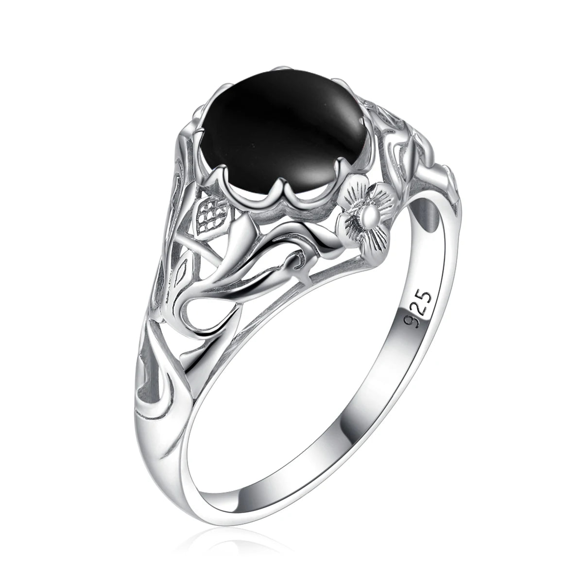 SILVERCHAKRA Vintage Real 925 Silver Rings for Women 2ct Round Opal Ring Artistic filigree Art Deco Fine Jewelry Lady Mom Gifts