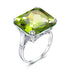 Original 925 Sterling Silver Aquamarine Gemstone Ring For Women Vintage Sparkling Birthstone Square Big Stone Jewelry Handmade