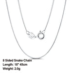 Rinntin 925 Sterling Silver Basic Women's Neck Chain Cable Bamboo Twisted Chain Fashion Side Bead Box Chain Necklace Jewelry