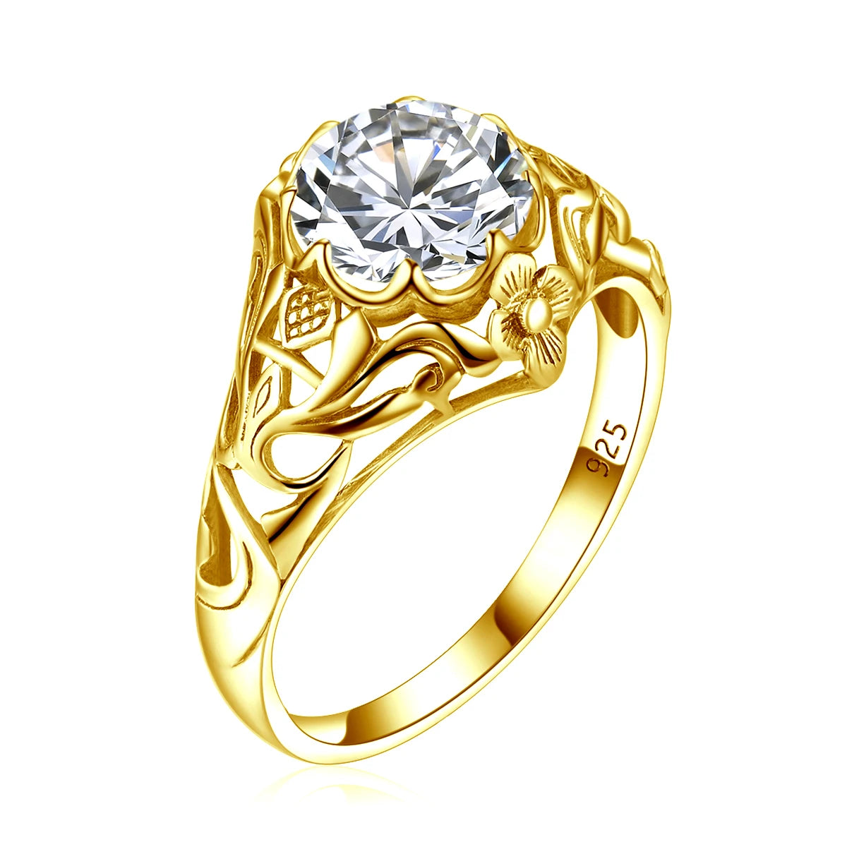 SILVERCHAKRA Vintage Real 925 Silver Rings for Women 2ct Round Opal Ring Artistic filigree Art Deco Fine Jewelry Lady Mom Gifts
