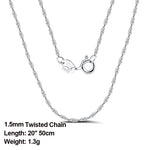 Rinntin 925 Sterling Silver Basic Women's Neck Chain Cable Bamboo Twisted Chain Fashion Side Bead Box Chain Necklace Jewelry