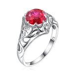SILVERCHAKRA Vintage Real 925 Silver Rings for Women 2ct Round Opal Ring Artistic filigree Art Deco Fine Jewelry Lady Mom Gifts