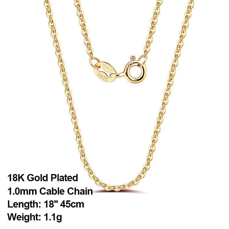 Rinntin 925 Sterling Silver Basic Women's Neck Chain Cable Bamboo Twisted Chain Fashion Side Bead Box Chain Necklace Jewelry