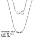 Rinntin 925 Sterling Silver Basic Women's Neck Chain Cable Bamboo Twisted Chain Fashion Side Bead Box Chain Necklace Jewelry