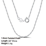 Rinntin 925 Sterling Silver Basic Women's Neck Chain Cable Bamboo Twisted Chain Fashion Side Bead Box Chain Necklace Jewelry
