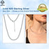 Rinntin Italian 2.5mm/3.0mm Cubic Zirconia Bezel-Set Tennis Necklace for Women 925 Sterling Silver Tennis Chain Jewelry SC52
