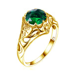 SILVERCHAKRA Vintage Real 925 Silver Rings for Women 2ct Round Opal Ring Artistic filigree Art Deco Fine Jewelry Lady Mom Gifts