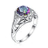 SILVERCHAKRA Vintage Real 925 Silver Rings for Women 2ct Round Opal Ring Artistic filigree Art Deco Fine Jewelry Lady Mom Gifts