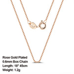 Rinntin 925 Sterling Silver Basic Women's Neck Chain Cable Bamboo Twisted Chain Fashion Side Bead Box Chain Necklace Jewelry