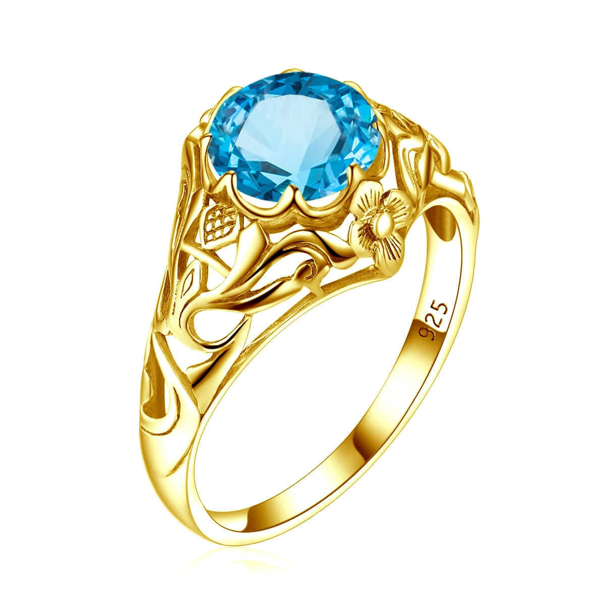SILVERCHAKRA Vintage Real 925 Silver Rings for Women 2ct Round Opal Ring Artistic filigree Art Deco Fine Jewelry Lady Mom Gifts