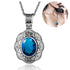 SILVERCHAKRA Big Mystic Topaz Gem Victorian Retro Pendant Necklaces for Women Floral Filigree Handmade 925 Silver Fine Jewelry