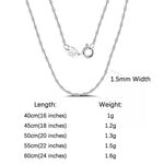 Rinntin 925 Sterling Silver Italian Handmade 1.2mm Chopin Chain Necklace for Women Fashion Simple Basic Neck Chain Jewelry SC53
