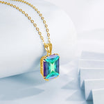 SILVERCHAKRA 585 14k Gold Color Necklaces Black Onyx Gemstones Pendant Necklace For Women 925 Sterling Silver Fine Jewelry