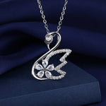 925 Sterling Silver Necklace For Women Round Pendent Sparkling Pave CZ Necklace Fashion Anniversary Birthday Jewelry Gifts N755