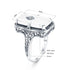 Unique 925 Sterling Silver Ring for Woman Simulated Emerald Vintage Filigree Persian Design Femal Elegant Rings Hand Made