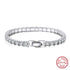 Rinntin Luxury Real 925 Sterling Silver Tennis Bracelet Women with AAAA Zircon Female Bangle Party Wedding Jewelry Gifts SB91