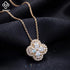 Rinntin Moissanite Diamond Clover Pendant Shiny 925 Sterling Silver Chain Necklace Party Choker Fine Jewelry Accessories MON17